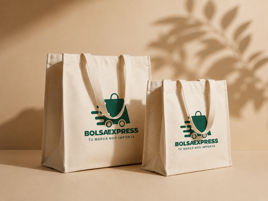 Bolsa de algodón personalizada con fuelle